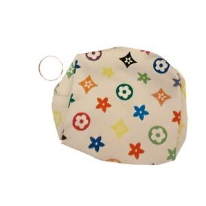 Multicolor Patterned bag charm coin purse